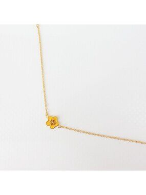 Tory Burch Kira Enamel Flower Chain Bracelet Yellow OS